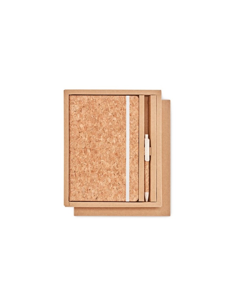 Carnet A5 et stylo en liège | Objets publicitaires