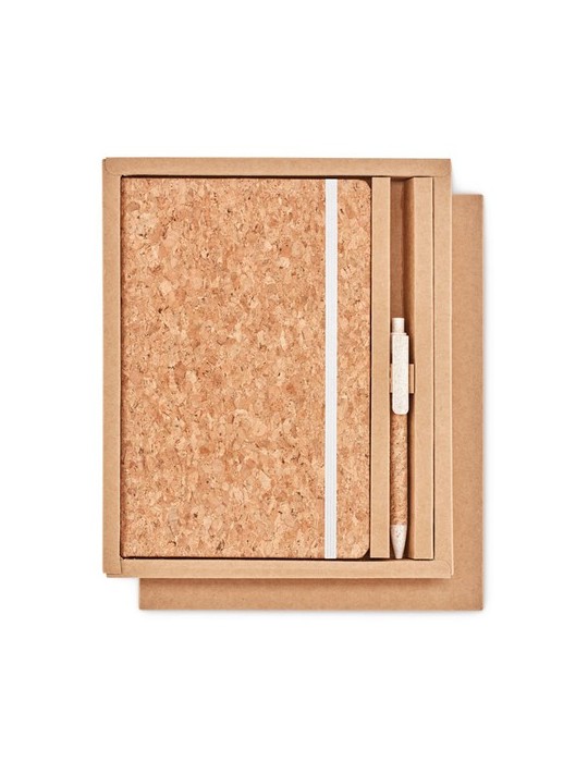 Carnet A5 et stylo en liège | Objets publicitaires