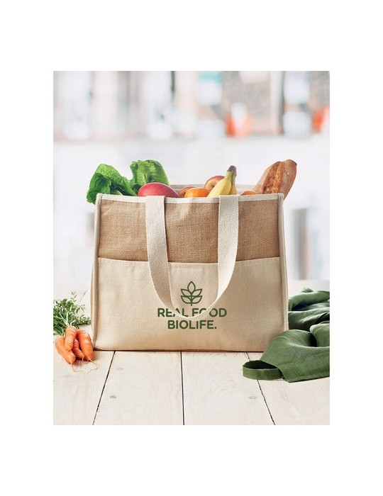 Sac shopping  en jute | Personnalisée pas cher CAMPO DE GELI