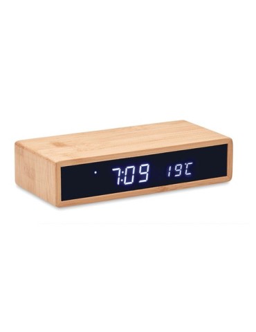 Chargeur sans fil  en bambou | Objets publicitaires MORO
