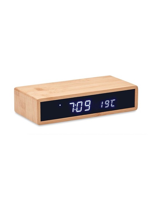 Chargeur sans fil  en bambou | Objets publicitaires MORO