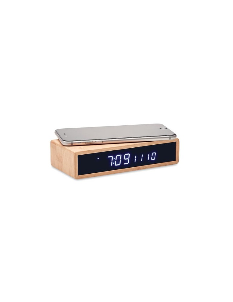 Chargeur sans fil  en bambou | Objets publicitaires MORO