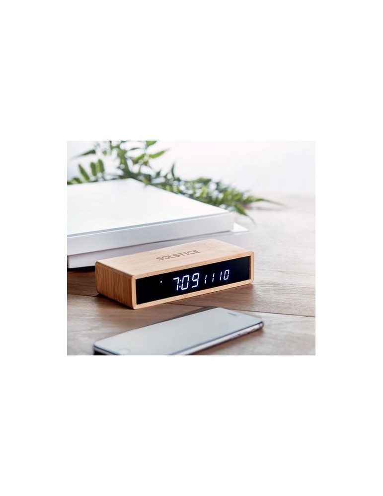Chargeur sans fil  en bambou | Objets publicitaires MORO