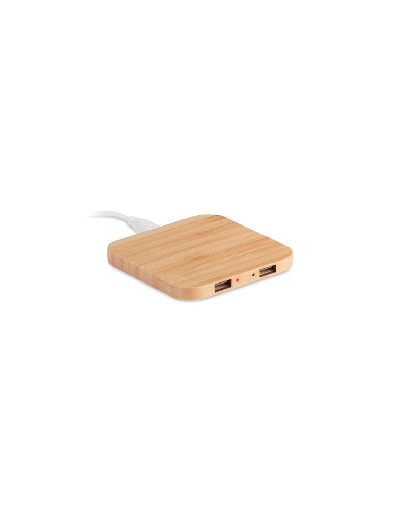 Chargeur Sans Fil en Bambou Personnalisé CUADRO pas cher