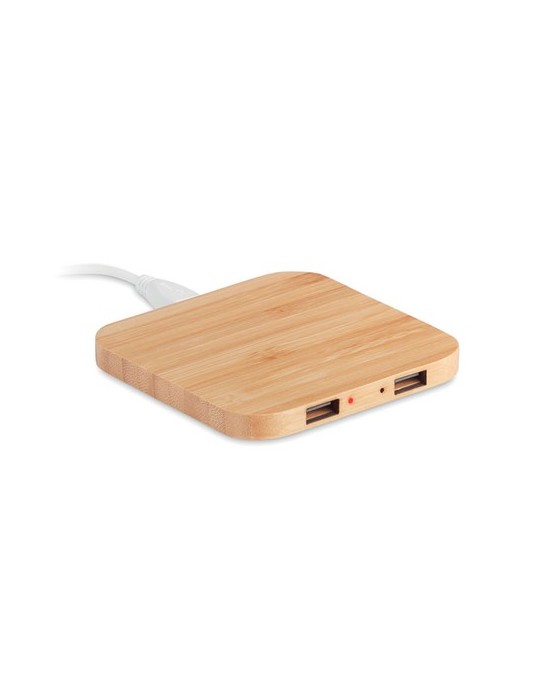 Chargeur Sans Fil en Bambou Personnalisé CUADRO pas cher