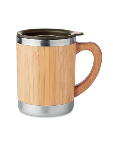 Gobelet Isotherme Personnalisé en Bambou MOKKA - 300ml pas cher