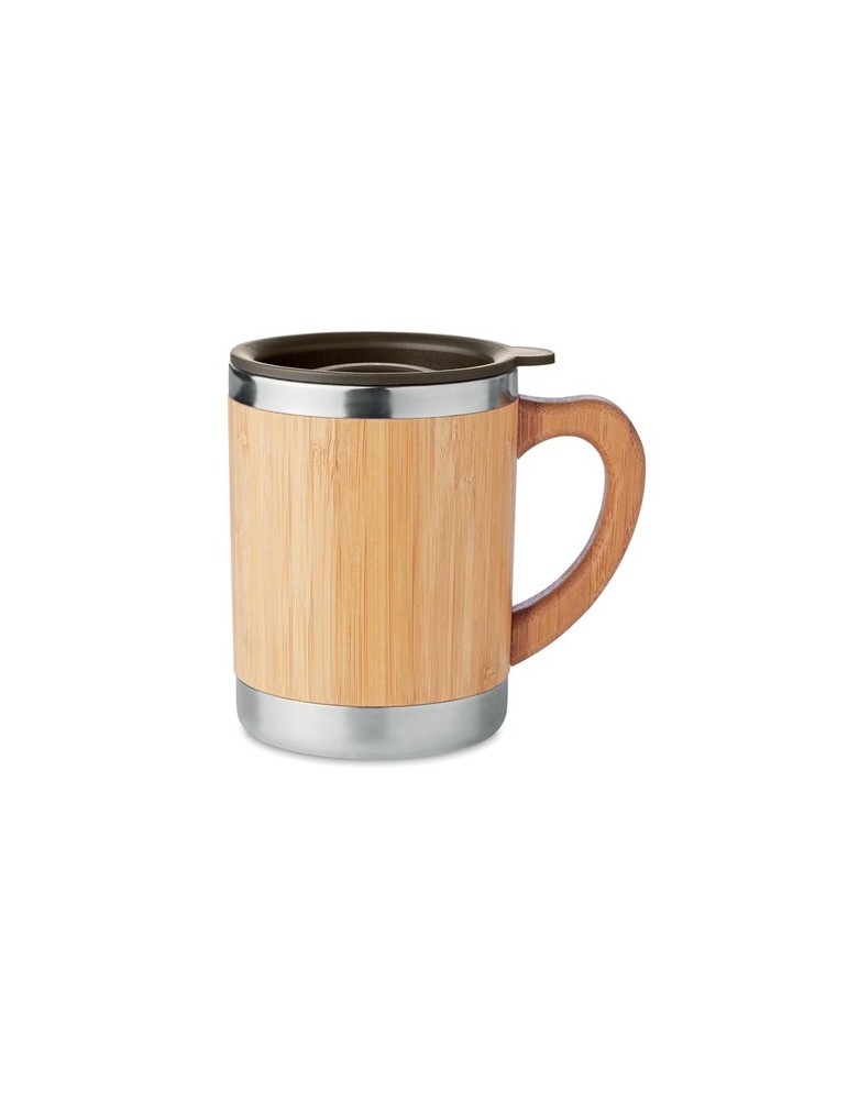 Gobelet Isotherme Personnalisé en Bambou MOKKA - 300ml pas cher