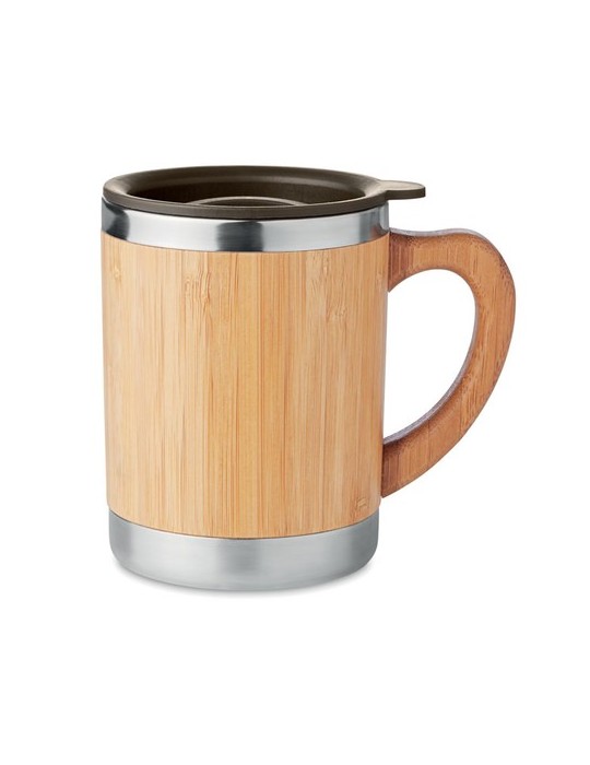 Gobelet Isotherme Personnalisé en Bambou MOKKA - 300ml pas cher