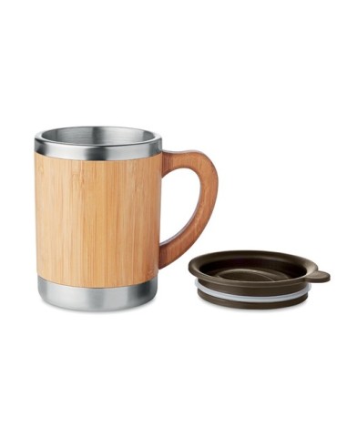 Gobelet Isotherme Personnalisé en Bambou MOKKA - 300ml pas cher 2