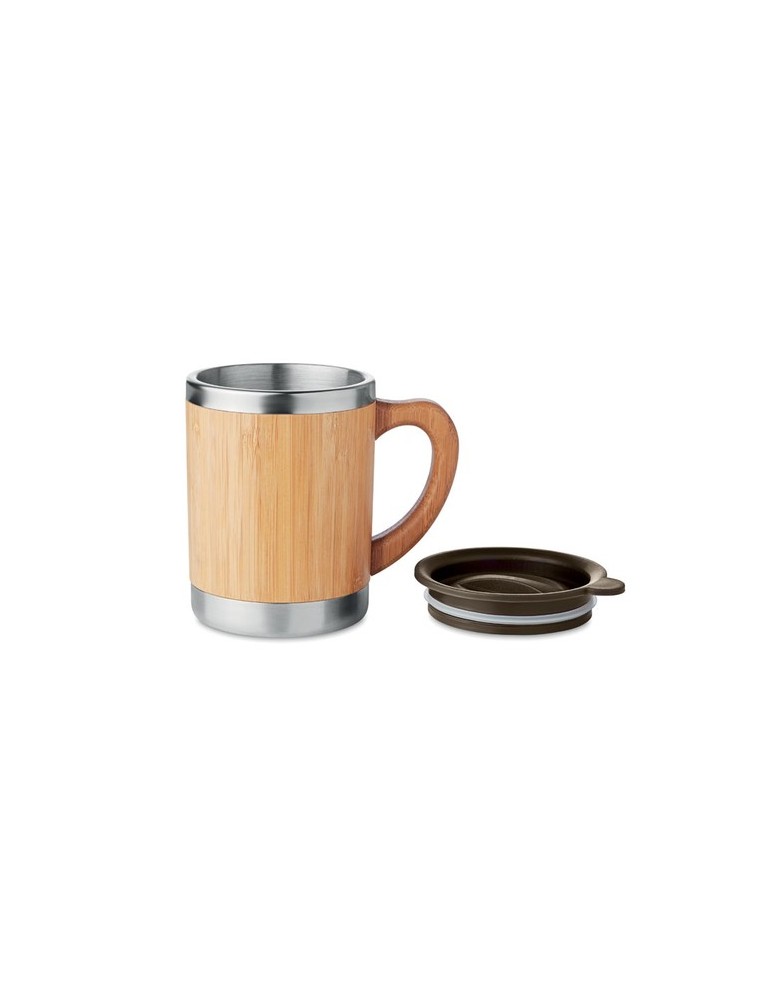 Gobelet Isotherme Personnalisé en Bambou MOKKA - 300ml pas cher
