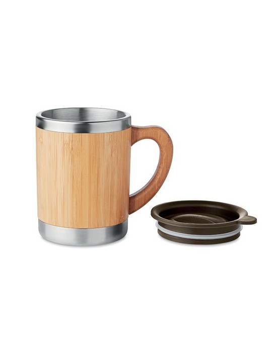 Gobelet Isotherme Personnalisé en Bambou MOKKA - 300ml pas cher