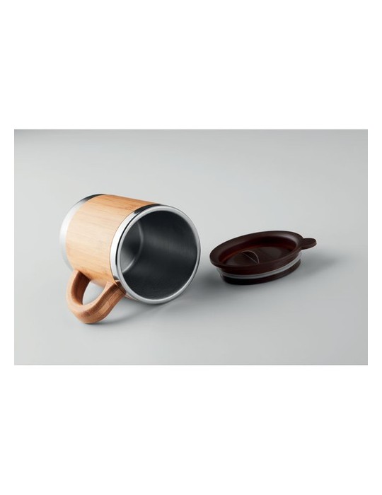 Gobelet Isotherme Personnalisé en Bambou MOKKA - 300ml pas cher