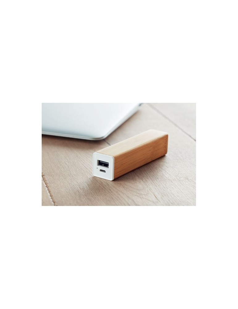 Chargeur Personnalisé Powerbank 2200 mAh en Bambou pas cher