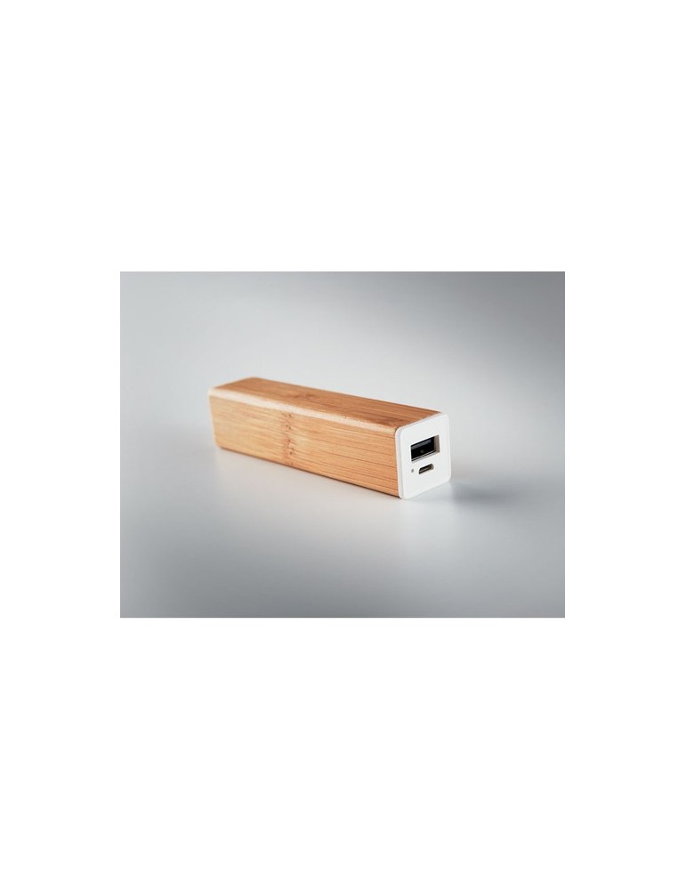 Chargeur Personnalisé Powerbank 2200 mAh en Bambou pas cher
