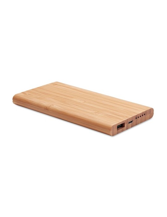 Chargeur Personnalisé Powerbank en Bambou ARENA pas cher