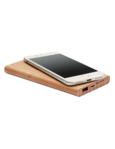 Chargeur Personnalisé Powerbank en Bambou ARENA pas cher 2
