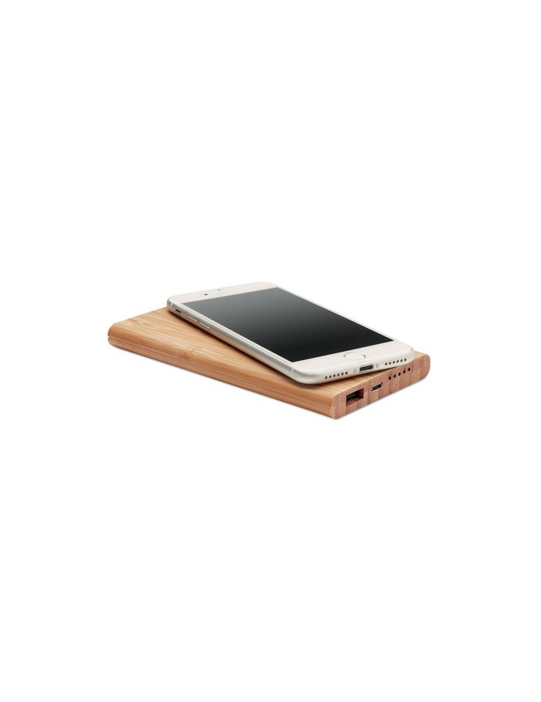 Chargeur Personnalisé Powerbank en Bambou ARENA pas cher
