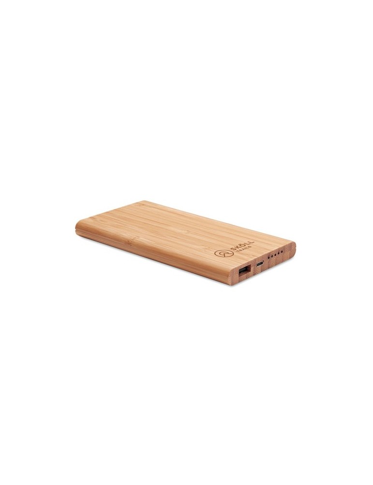 Chargeur Personnalisé Powerbank en Bambou ARENA pas cher