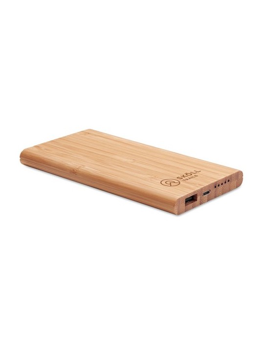 Chargeur Personnalisé Powerbank en Bambou ARENA pas cher
