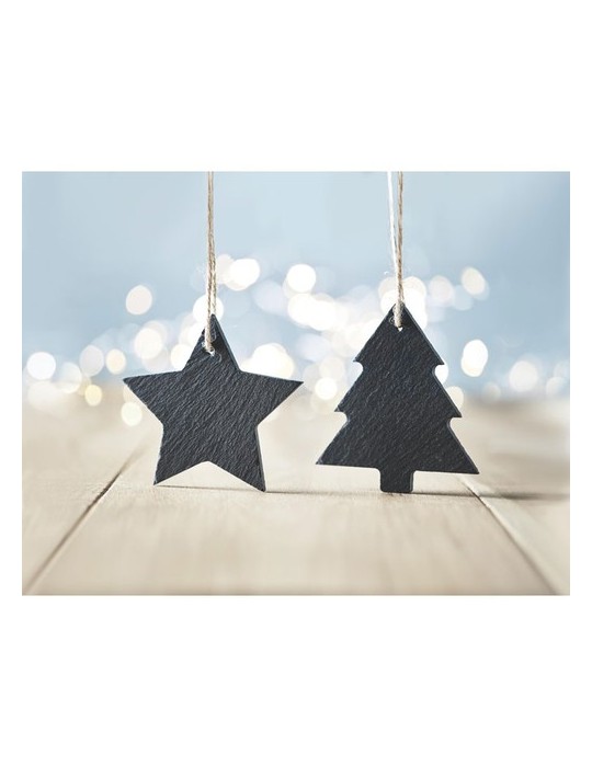 Suspension Étoile en Ardoise Personnalisée - Décoration de Noël pas cher
