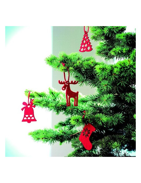 Décorations de Noël en Feutre Rouge Personnalisées - 6 Pièces pas cher