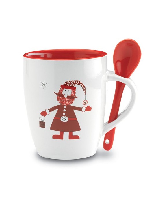 Mug avec Cuillère Personnalisé - CLAUS Cadeau Idéal pas cher
