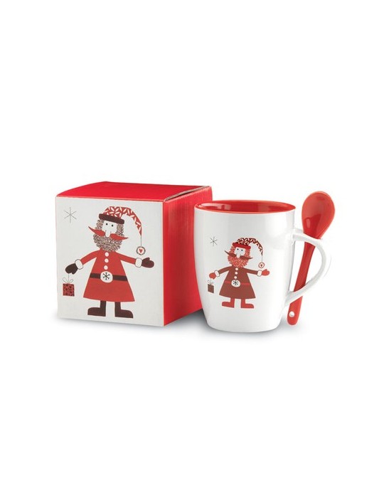 Mug avec Cuillère Personnalisé - CLAUS Cadeau Idéal pas cher