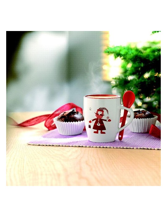 Mug avec Cuillère Personnalisé - CLAUS Cadeau Idéal pas cher