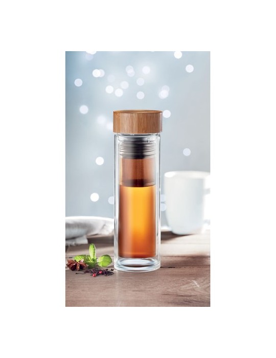 Personnalisée Gourde Isotherme en Verre - 400ml Batumi