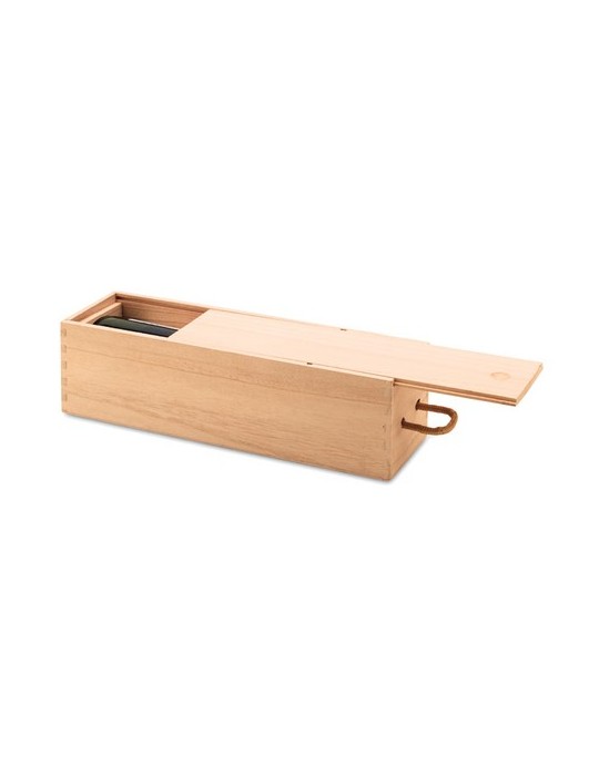 Premium Coffret en Bois avec Bouteille - VINBOX