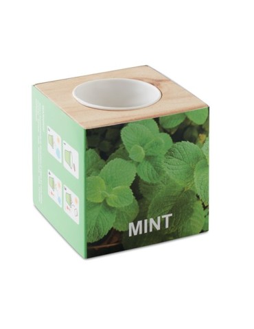 Pot en Bois Menthe Personnalisé Objets Publicitaires