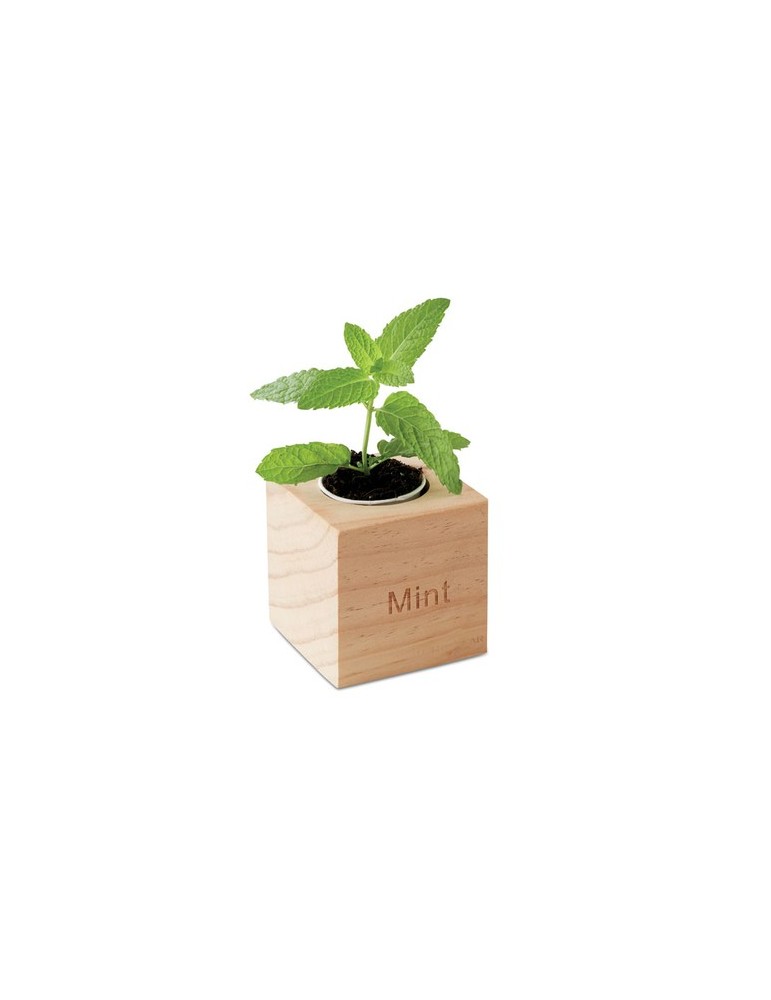 Pot en Bois Menthe Personnalisé Objets Publicitaires