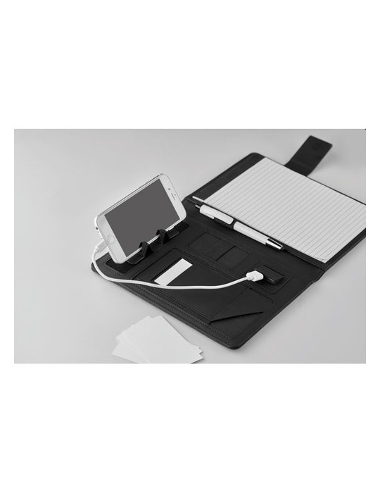 Conférencier A5 et Powerbank POWERNOTY - Objets Publicitaires
