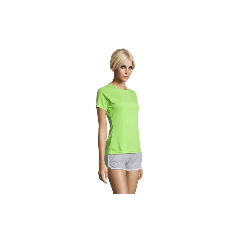 T-shirt Femme Personnalisé Sportif 140g - Sporty Women Matières : PET Taille textile : S Couleurs : vert pomme objet promotionne