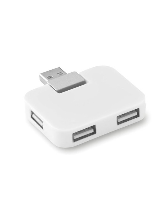 Hub 4 Ports USB Personnalisé SQUARE - Accessoire High-Tech pas cher