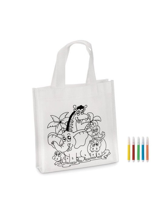Mini sac shopping à colorier Personnalisé SHOOPIE - pas cher