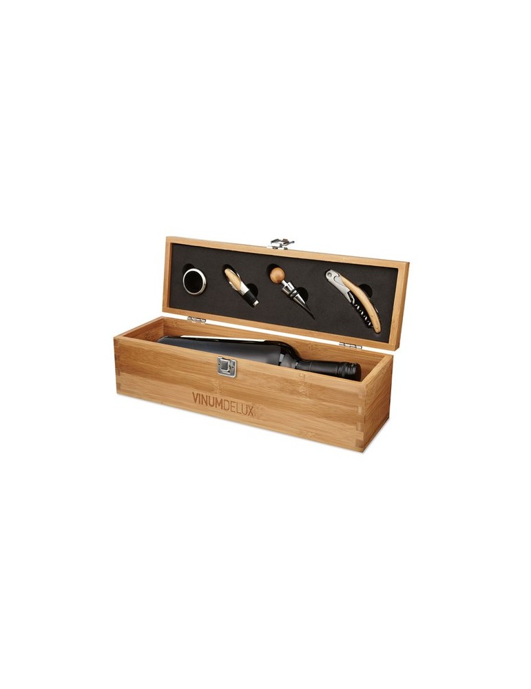 Set à Vin en Bambou Personnalisé TARDOR - Accessoires Offerts pas cher