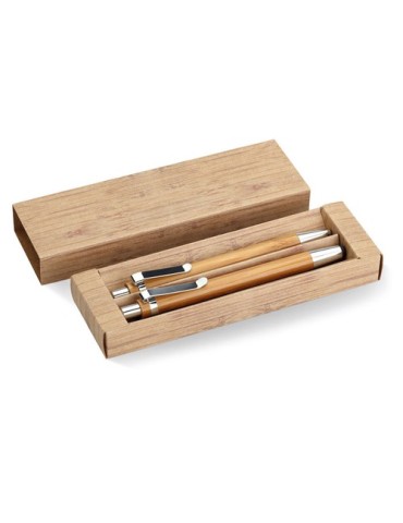 Coffret de stylo en bambou personnalisé d'entreprise