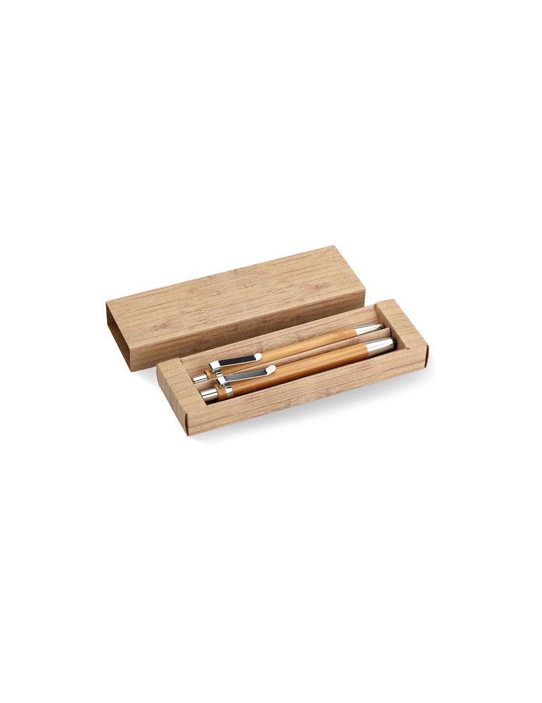 Coffret de stylo en bambou personnalisé d'entreprise