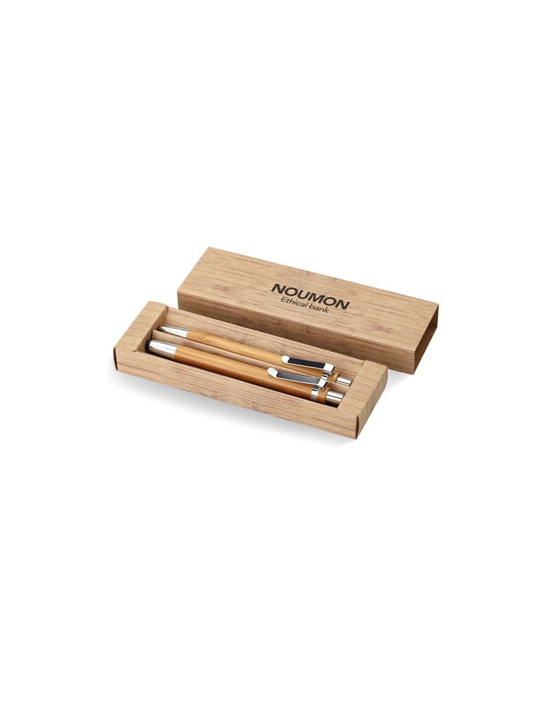 Coffret de stylo en bambou personnalisé d'entreprise