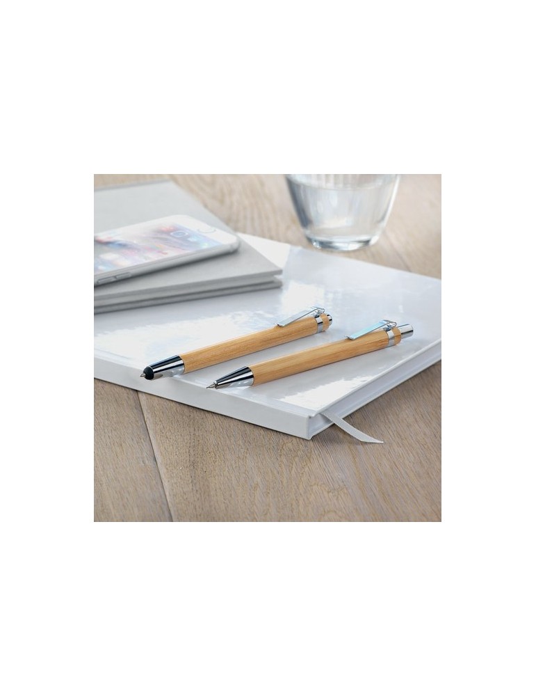 Coffret de stylo en bambou personnalisé d'entreprise
