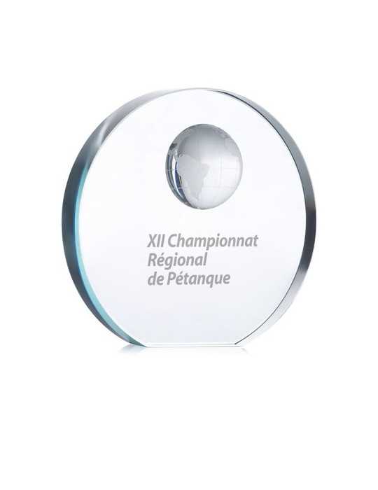 Trophée Globe en Verre Personnalisé MONDAL - Cadeau d'Entreprise