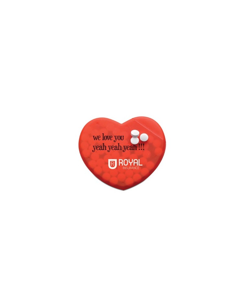 Boîte en Coeur Personnalisée CORAMINT - Objets Publicitaires