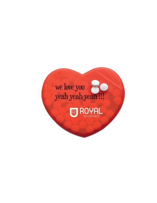 Boîte en Coeur Personnalisée CORAMINT - Objets Publicitaires