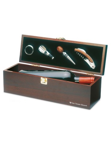 Coffret à vin en bois accessoire élégant personnalisée pas cher - COSTIERES 2