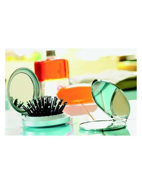 Brosse/miroir pliable accessoire pratique personnalisée pas cher - B BEAUTY