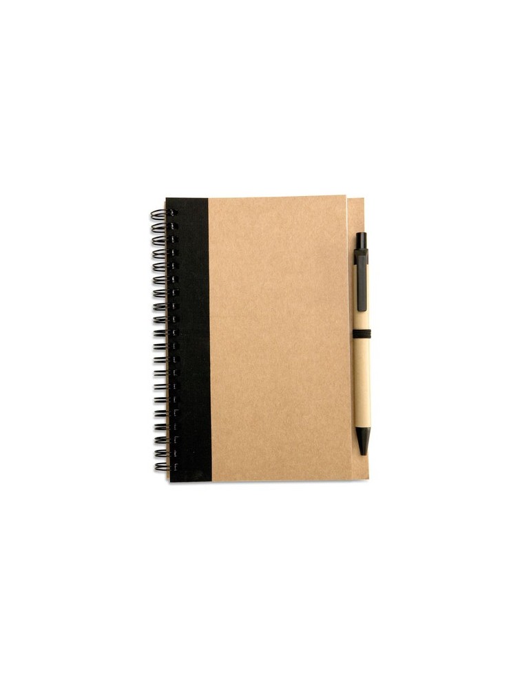 Bloc-notes recyclé avec stylo personnalisé