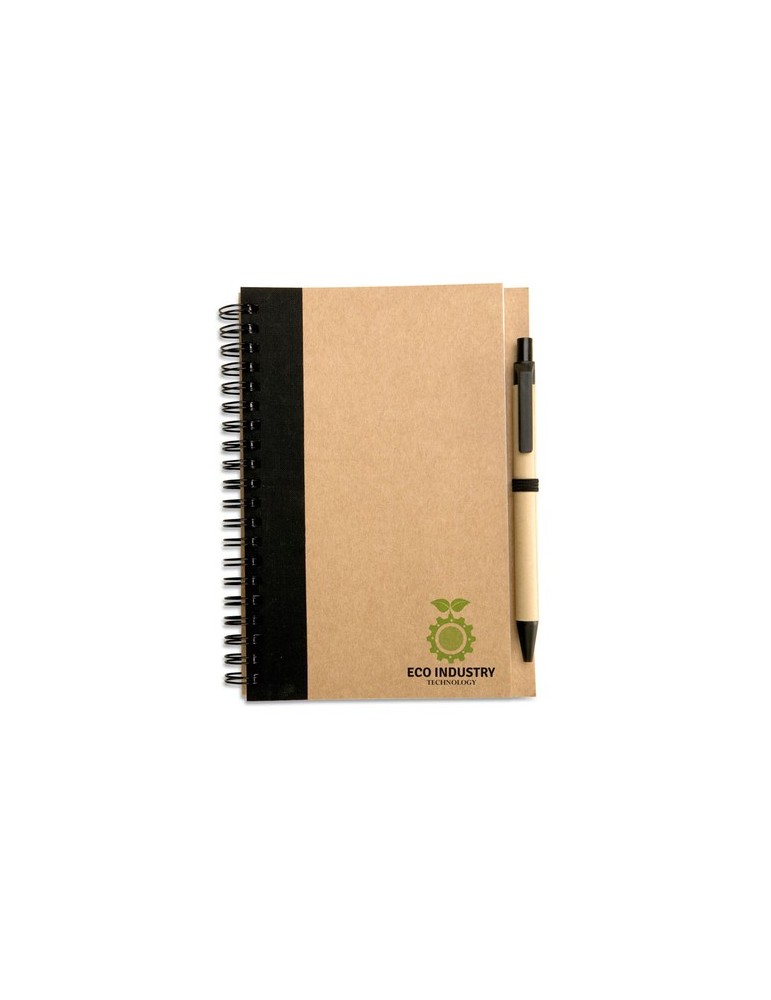 Bloc-notes recyclé avec stylo personnalisé