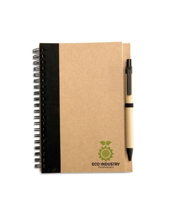 Bloc-notes recyclé avec stylo personnalisé