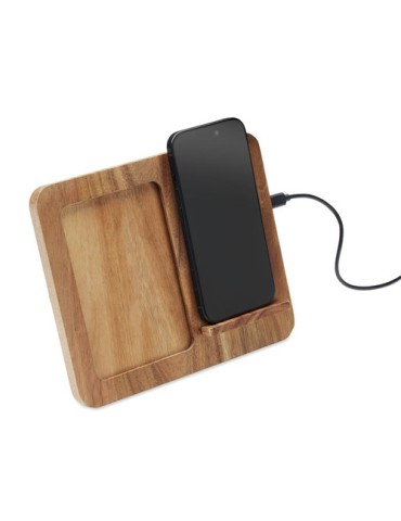 FINWOOD Cadre acacia et chargeur 15W 2